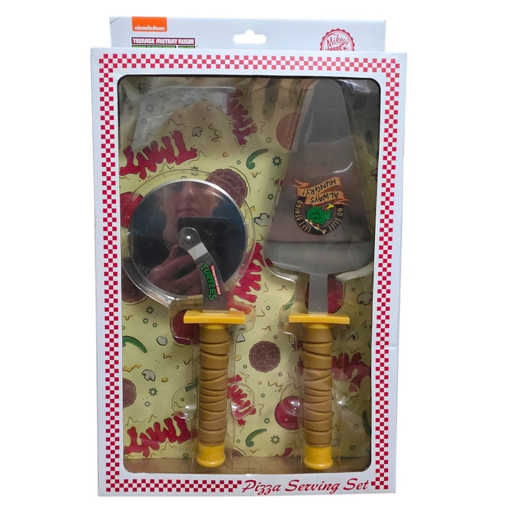Teenage Mutant Ninja Turtles Pizza Serving Set Cutter Server TMNT Surreal Retro‎